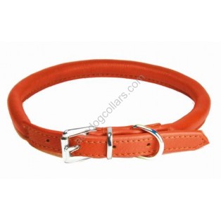 Super Soft Best Rolled Leather Dog Collar : Orange 